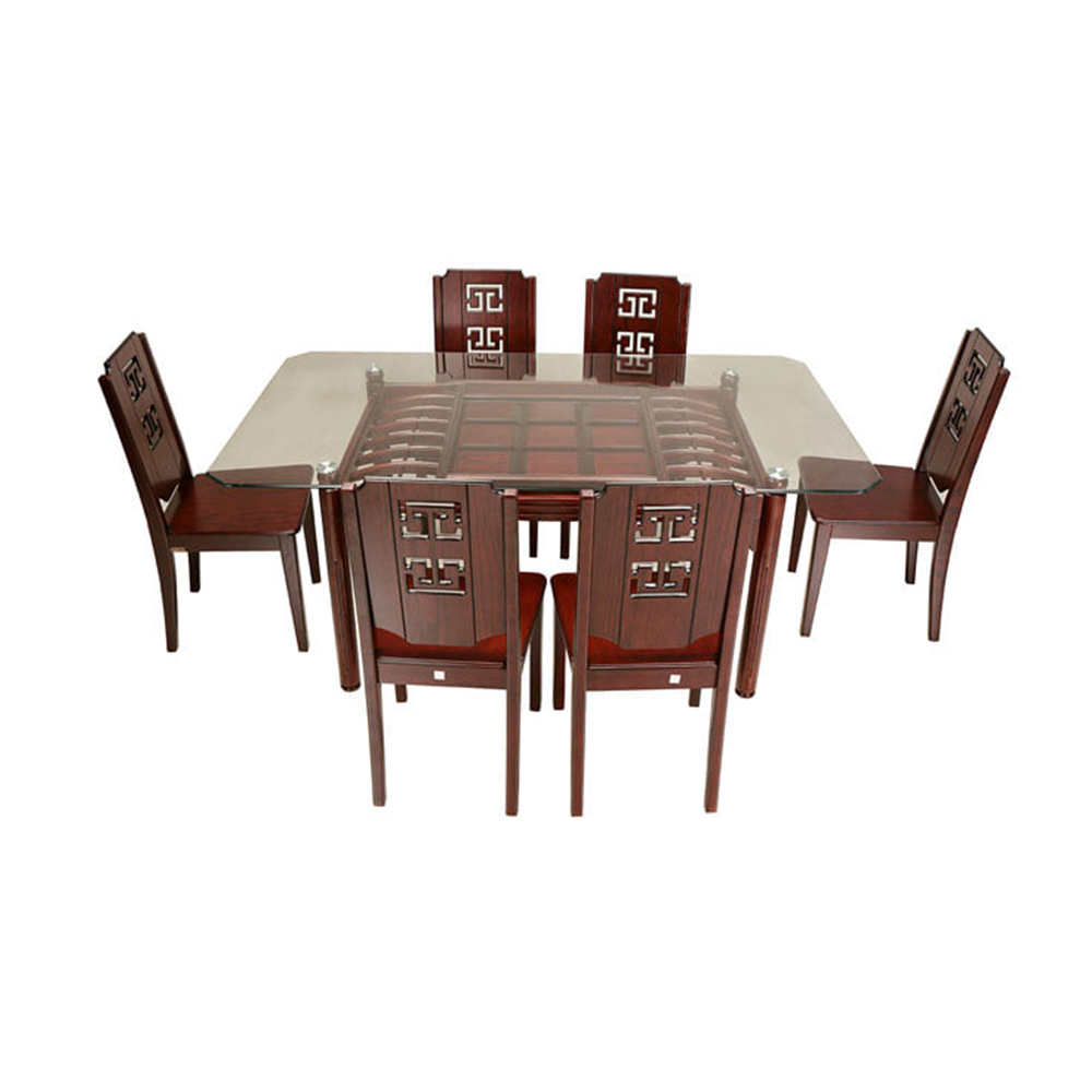 ZNE ZN-DNT-002 OAK Hilsha Dinning Table - 6 Seater - Antique