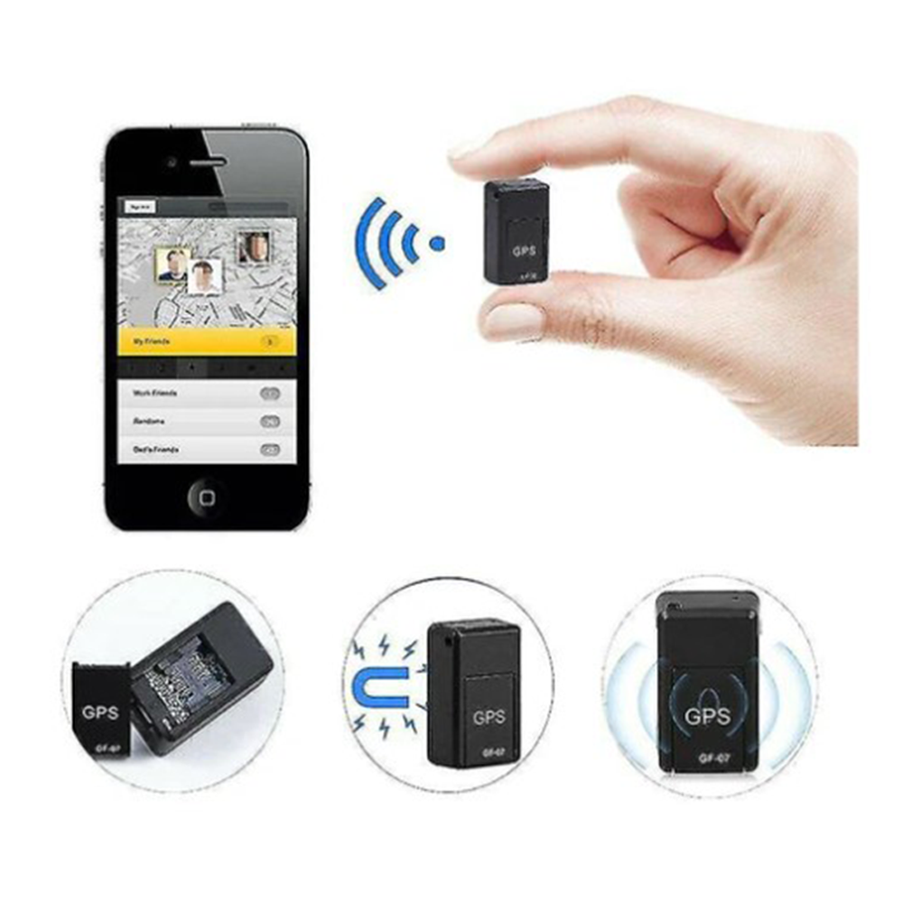 Mini GPS Tracker GF-07 Real Time Tracking Device - Black