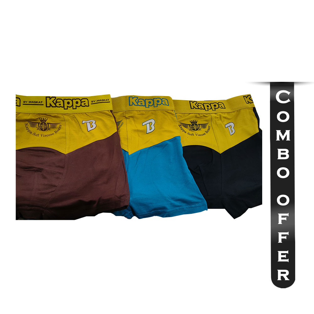 Combo of 3 Pcs Cotton Boxer for Men - Multicolor