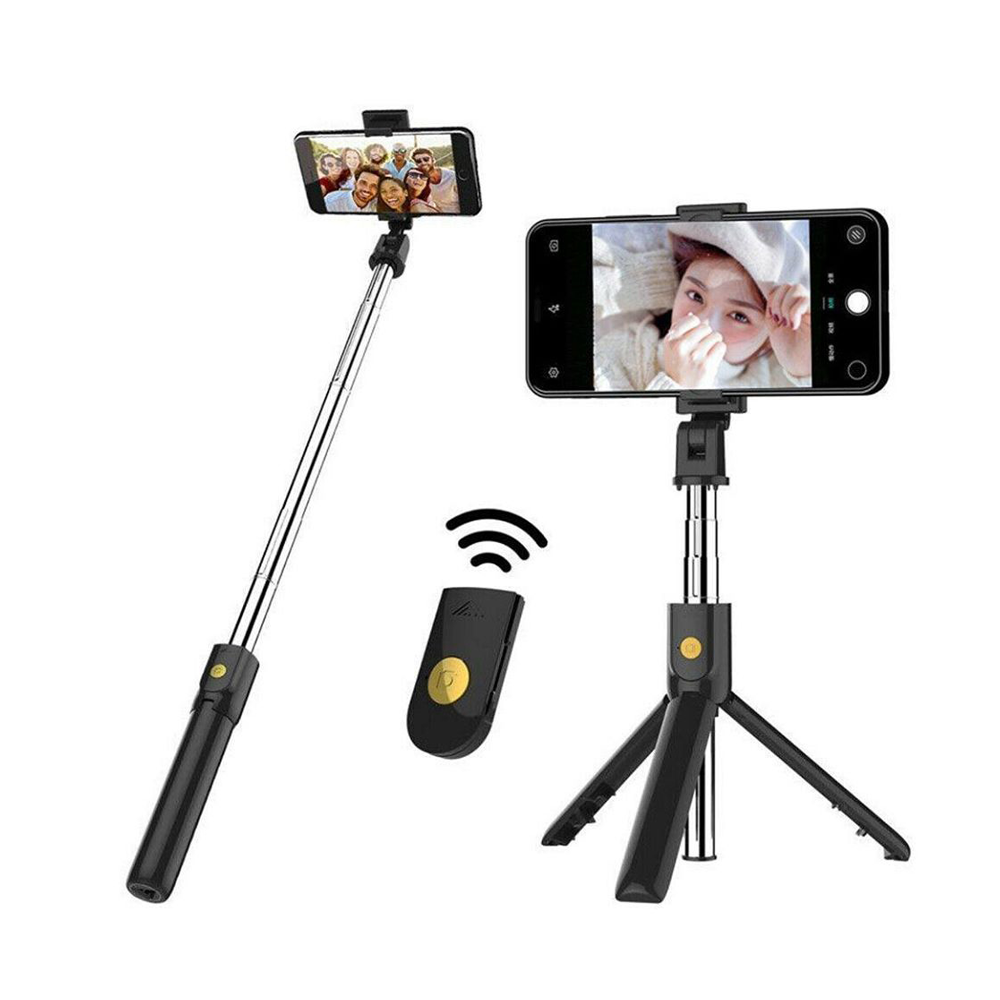 Flexible Bluetooth Remote Control Selfie Stick Tripod Stand For Phone Camera - K07 - Black