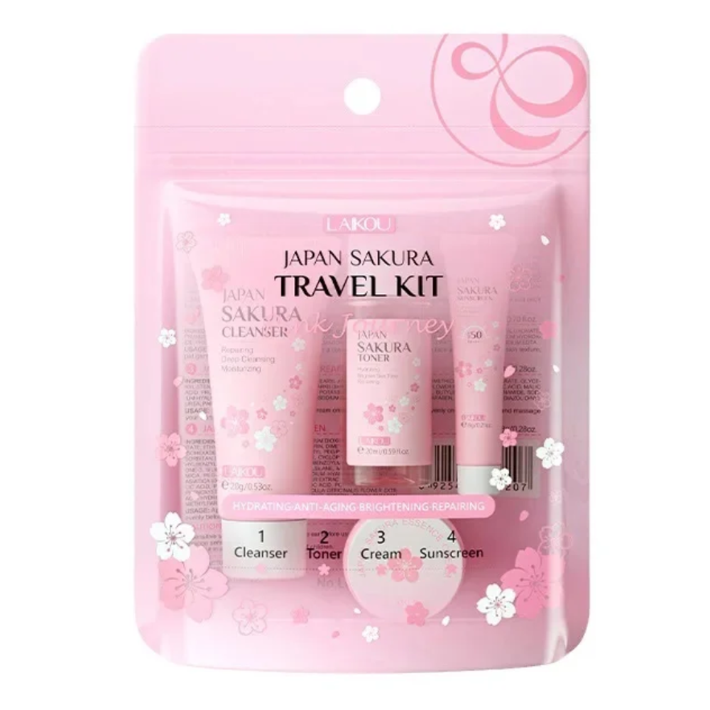 Laikou Japan Sakura Travel Kit - 4Pcs - LB101