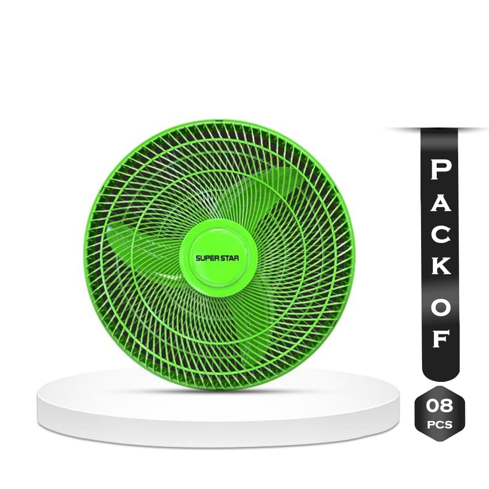 Combo of 8 Pcs Super Star AC Net Fan - 16 Inch - Green