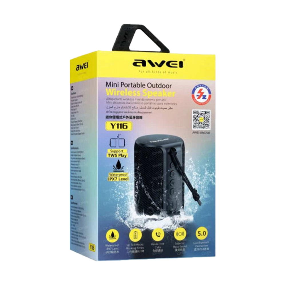 Awei Y116 Bluetooth Waterproof Speaker - Black