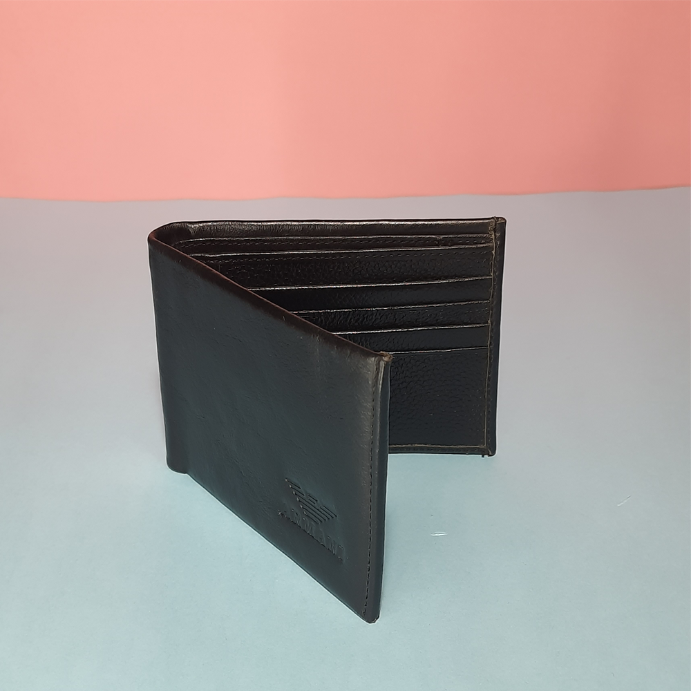 Genuine Leather Armani Stylish Wallet For Men - Black