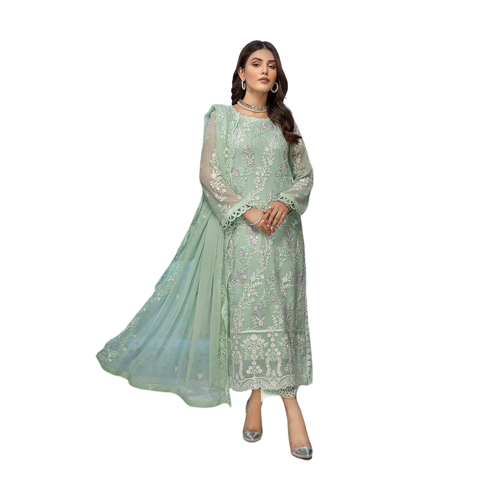 Pakistani Designed Gorgeous Party Wear - SK -307 - Mint