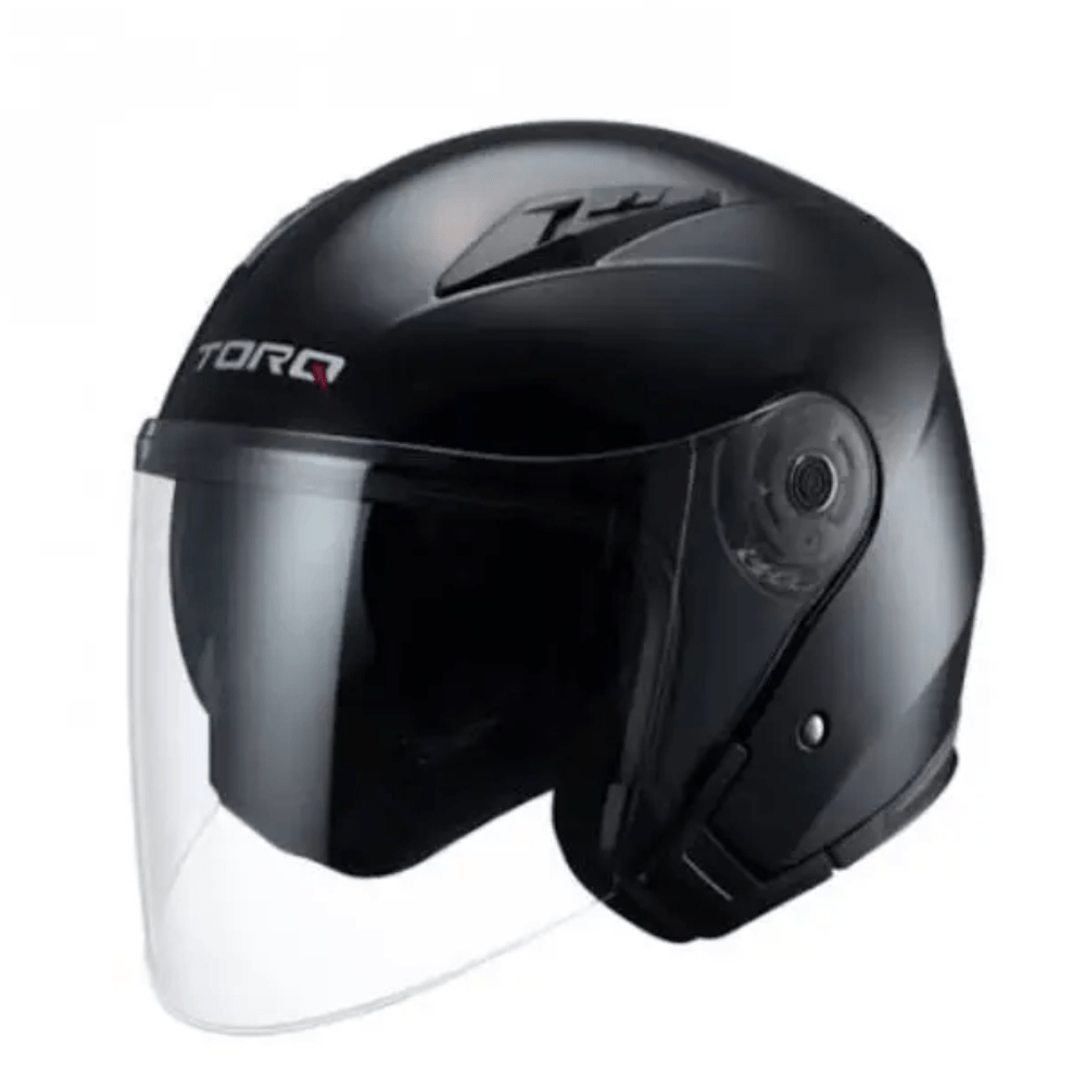 Torq Atom Half Face Helmet - Solid Black