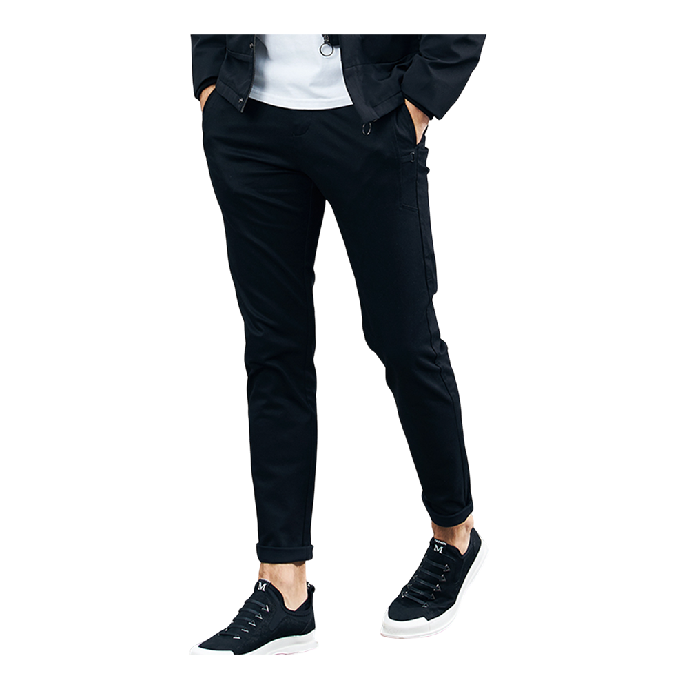 Cotton Chinos Gabardine Pant For Men - Deep Black - NZ-3133