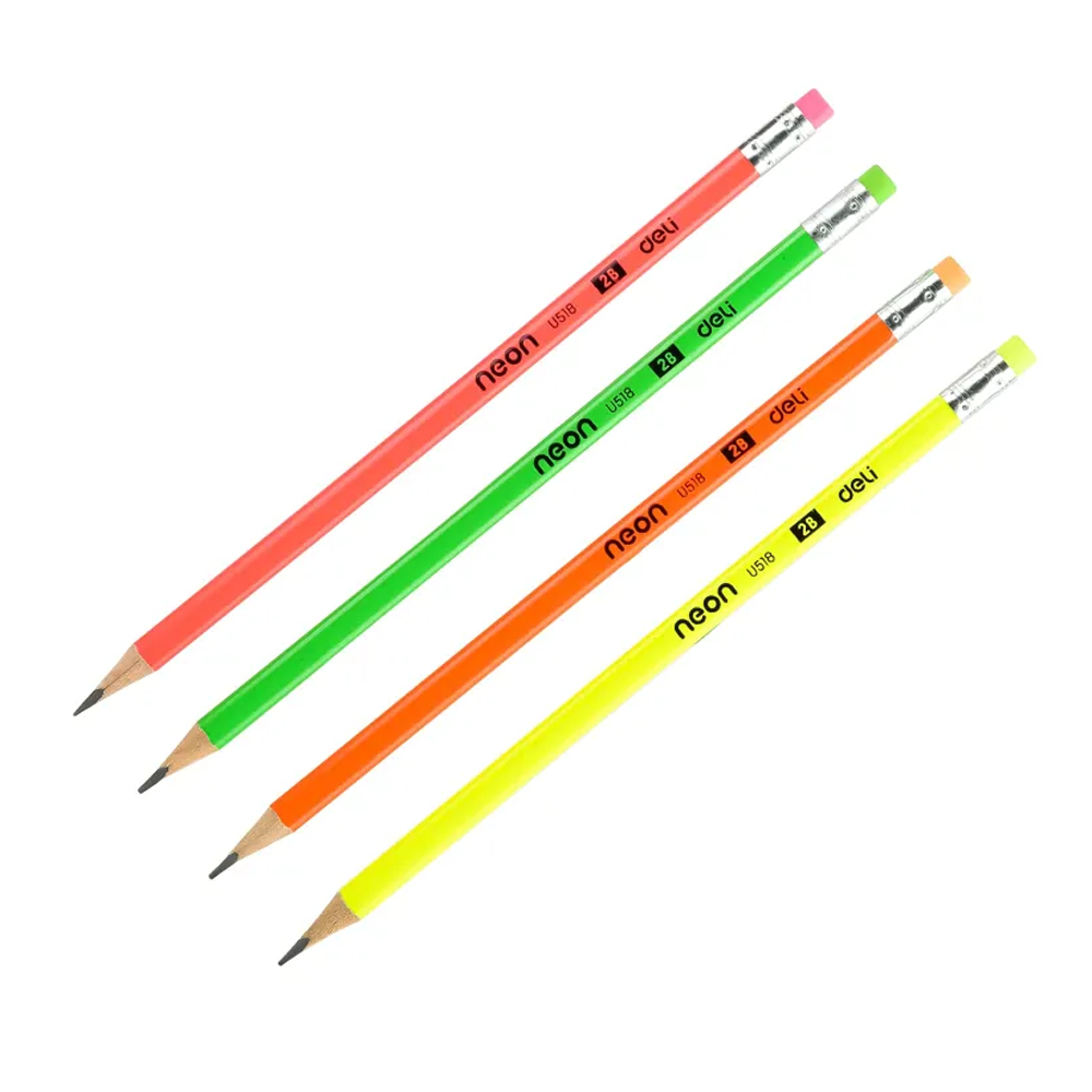 Deli U51806 Neon 2B Pencil - 50 Pcs