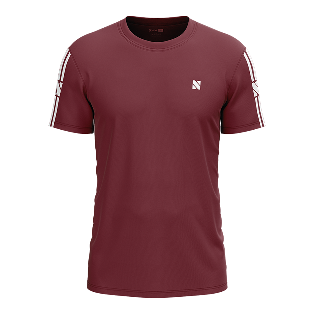 Nexf Mesh Half Sleeve Jersey T-Shirt for Men - Maroon - NEXF010