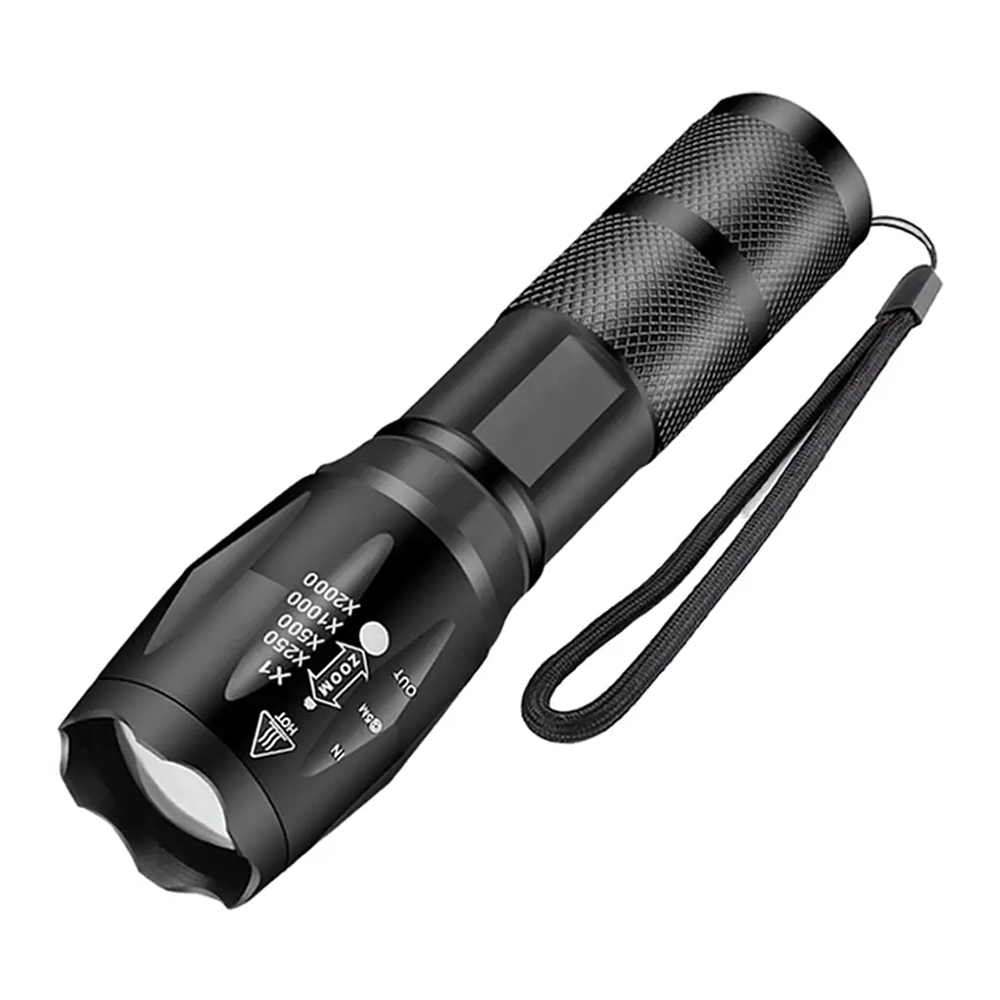 Rechargeable Heavy-Duty USB Torch Light - Black