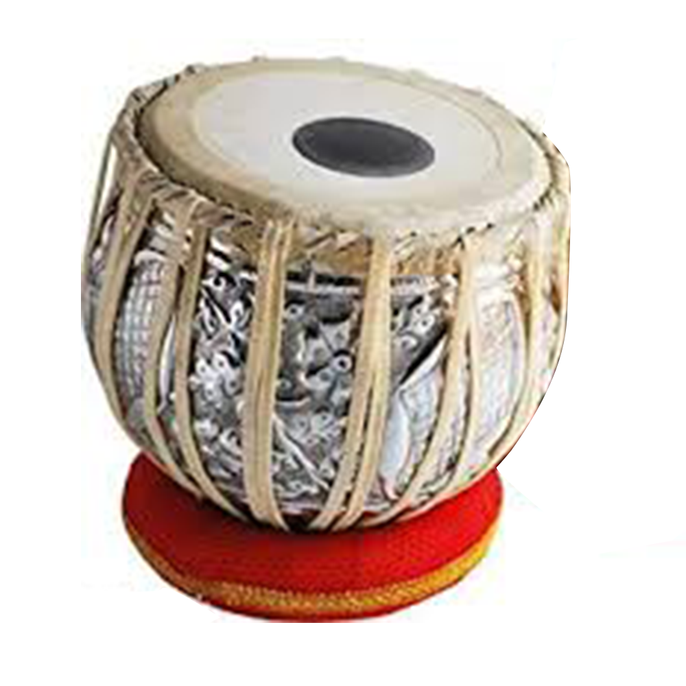 Surasree Copper Wood Designed Tabla Baya - Silver