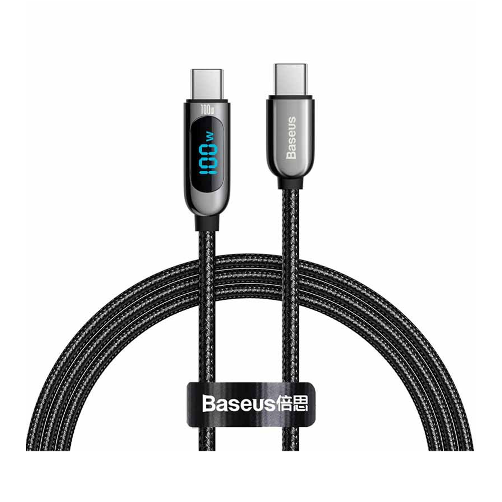 Baseus Display Fast Charging Data Cable Type-C To Type-C 100W 1M - Black