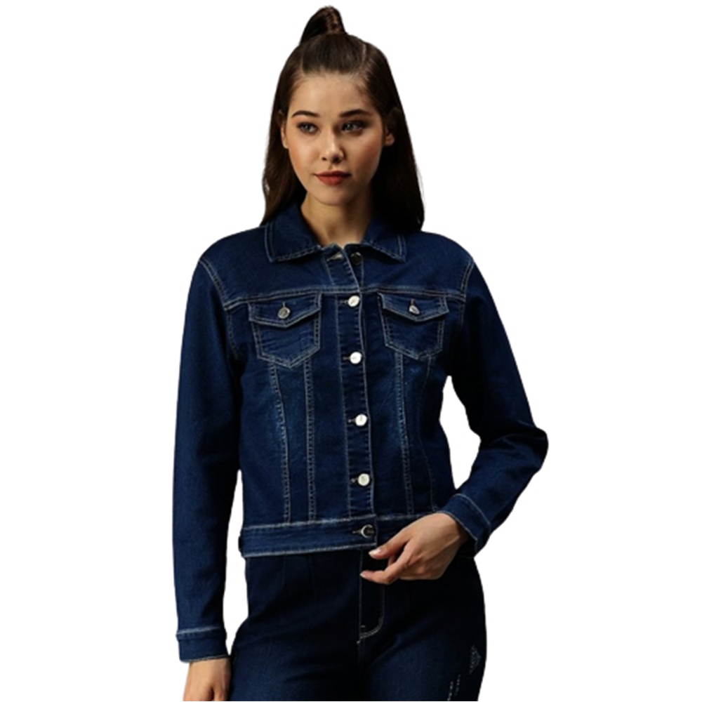 Denim Jacket For Women Dark Blue JL05