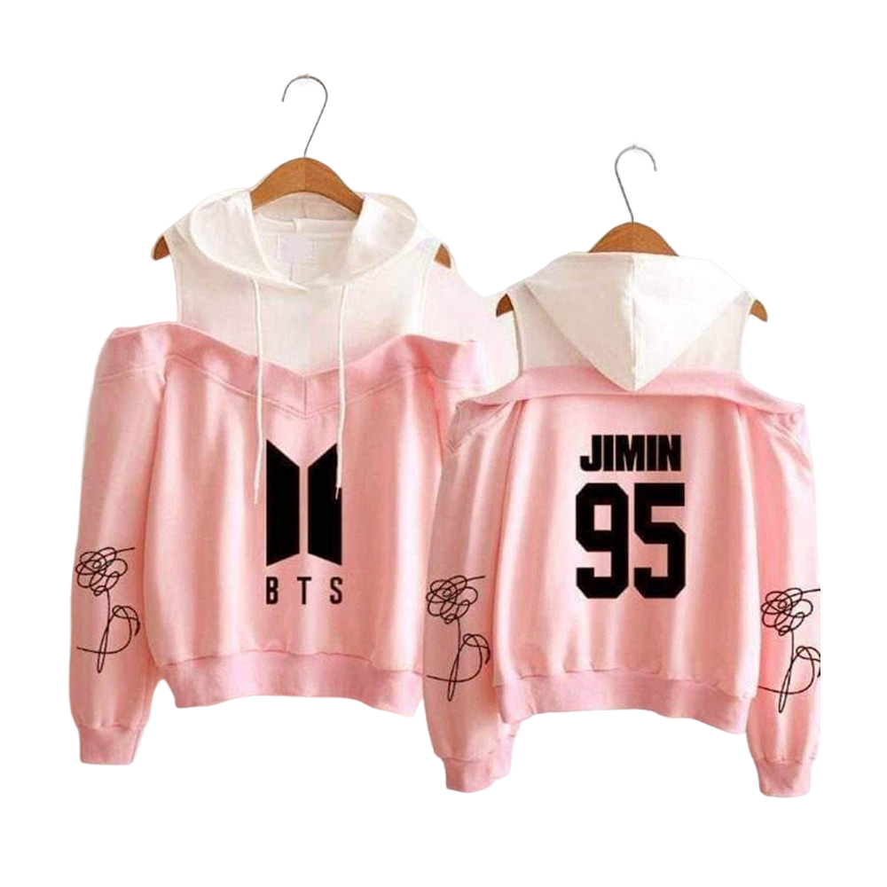 Cotton Hoodie Jacket For Women - Pink And White - HL-17