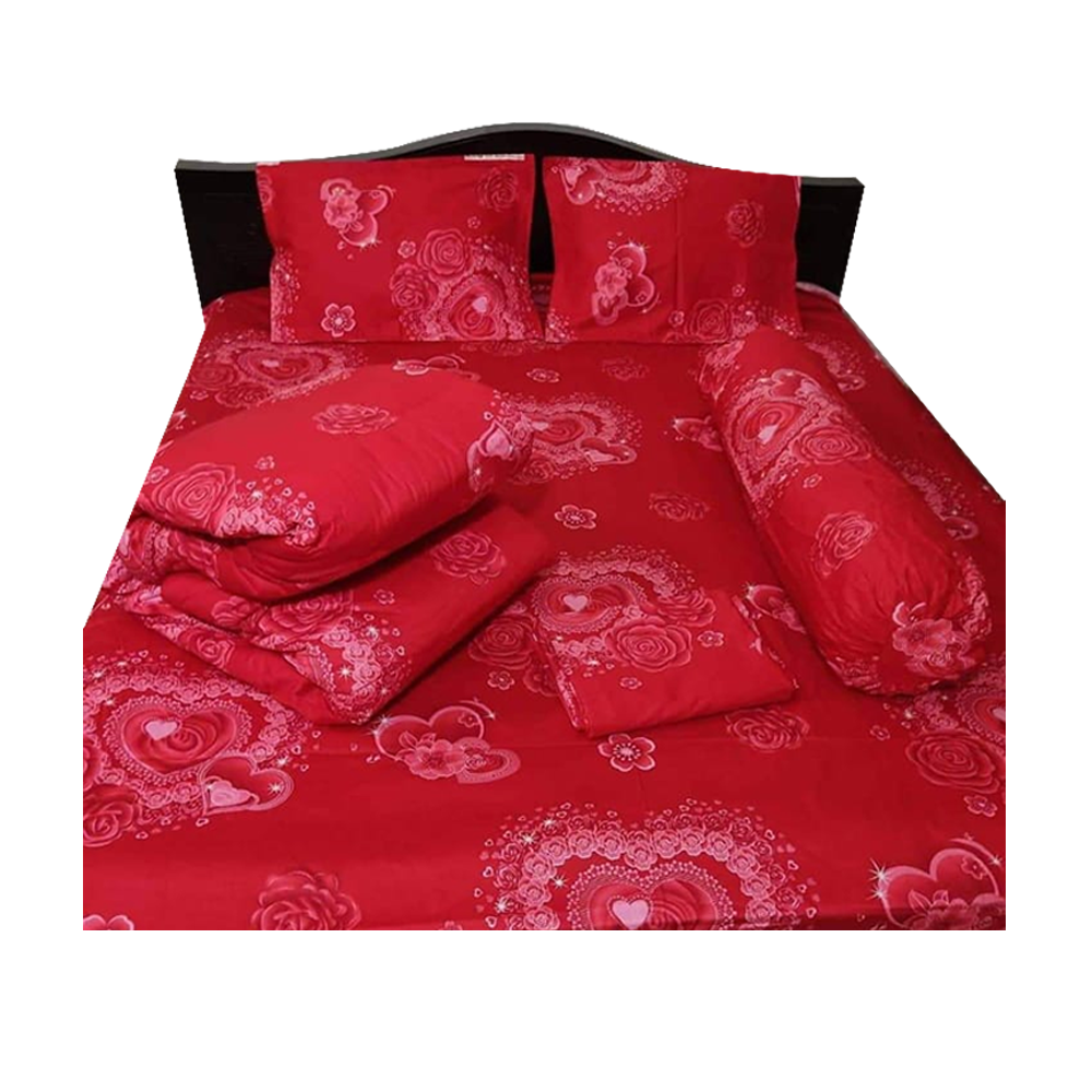 Fashionable Twill Comforter Set Five In One - CFS-20 - Red