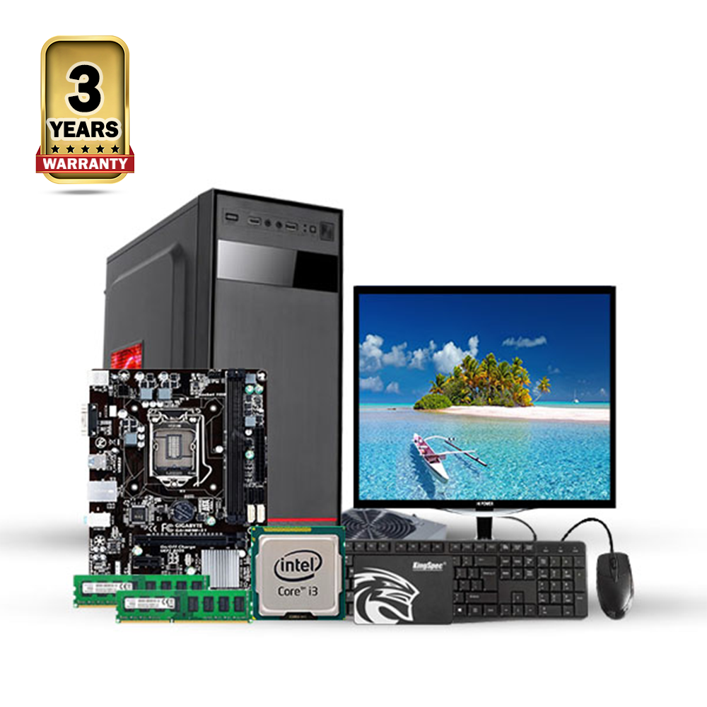 Intel Core i3 4th Generation - 8GB RAM - 256GB SSD - 17 Inch Monitor - Desktop Computer - Black - CSDP23-4005