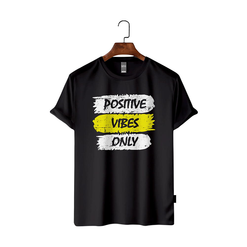 Maxan Cotton Half Sleeve T-Shirt For Men - Positive Vibes