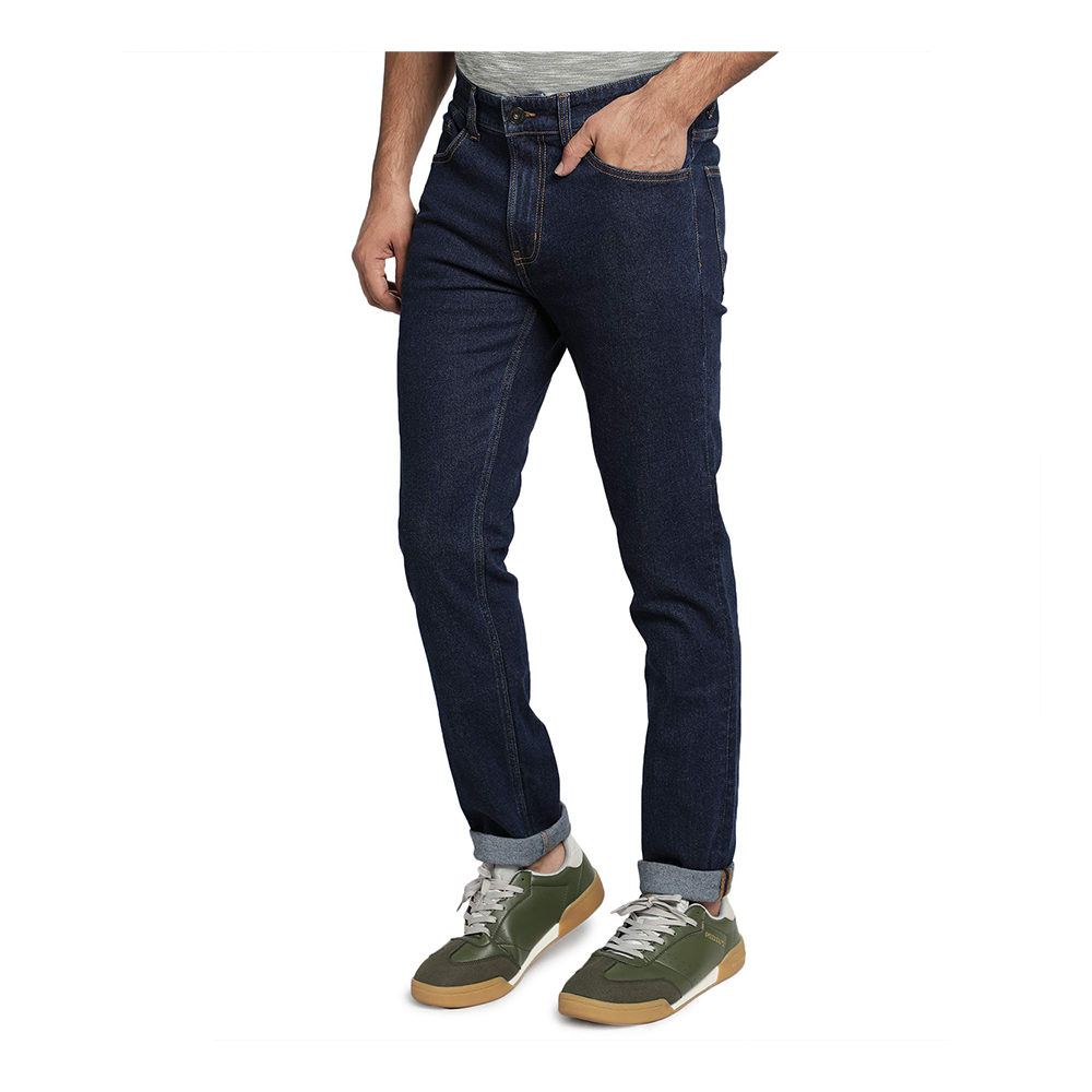 Cotton Semi Stretch Denim Jeans Pant For Men - Dark Blue - NZ-13074