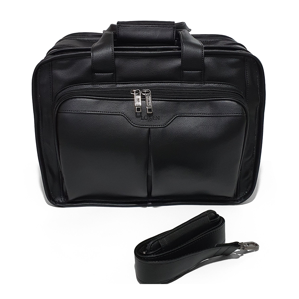 Artificial Leather Alcapone Briefcase For Men