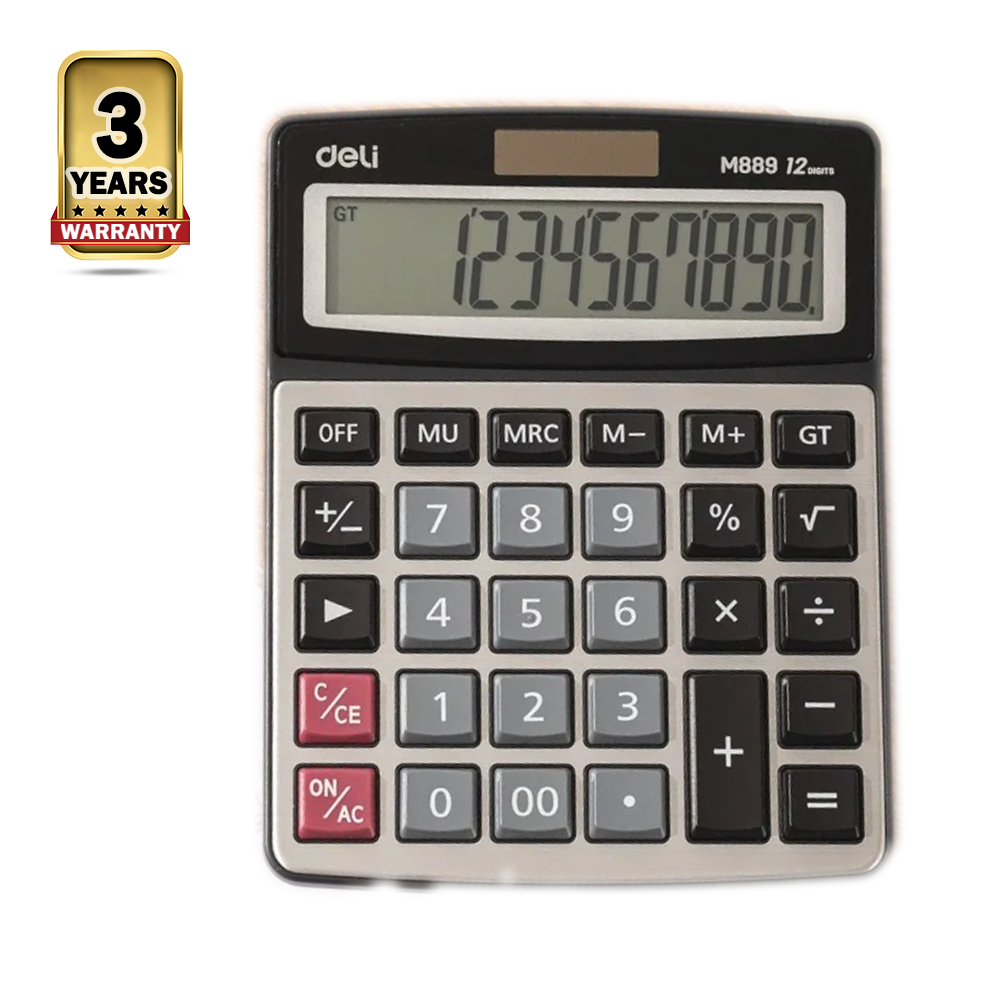 Deli M889 Dual Power Calculator - 12 Digits