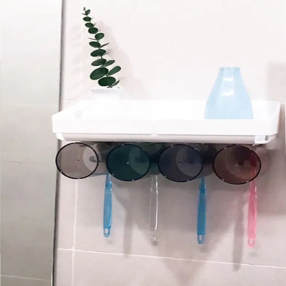 Wall Hanging 4 section Toothbrush Holder