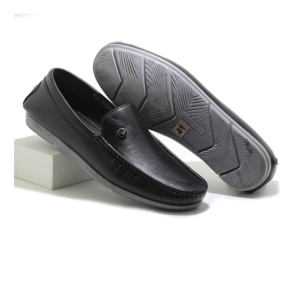 PU Leather Loafer Shoe For Men - Black - IN411