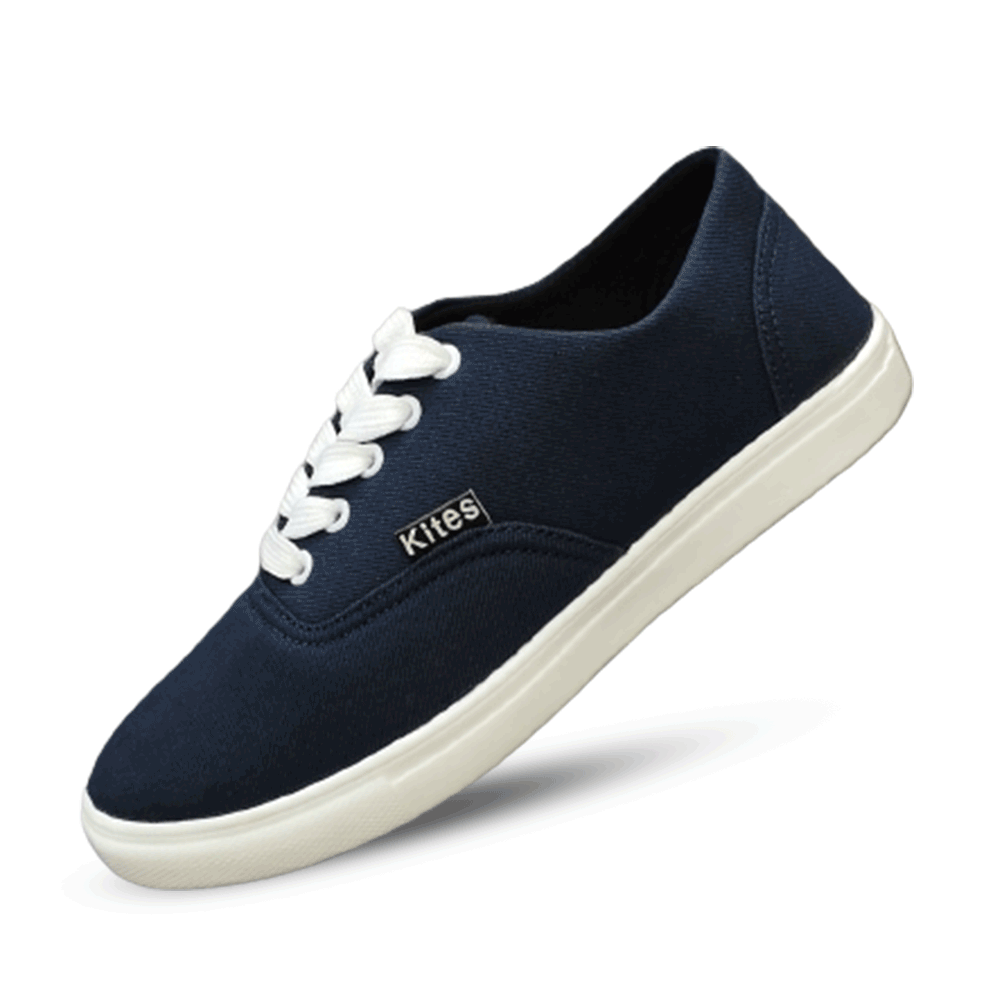 Kites Corduroy Fabric Light Casual Canvas Shoe For Men - Navy Blue - SK1043