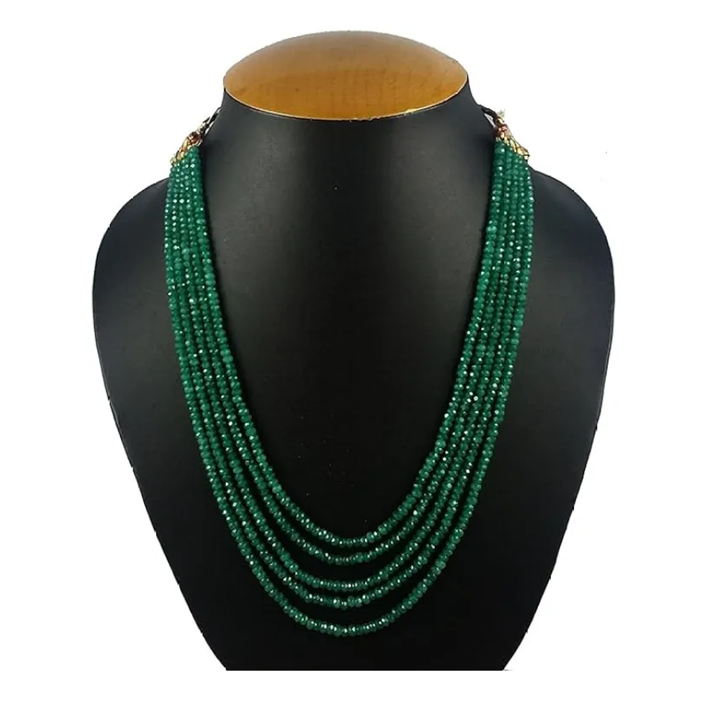 Five Layer Onyx Stone Beads Necklace For Women - Multicolor