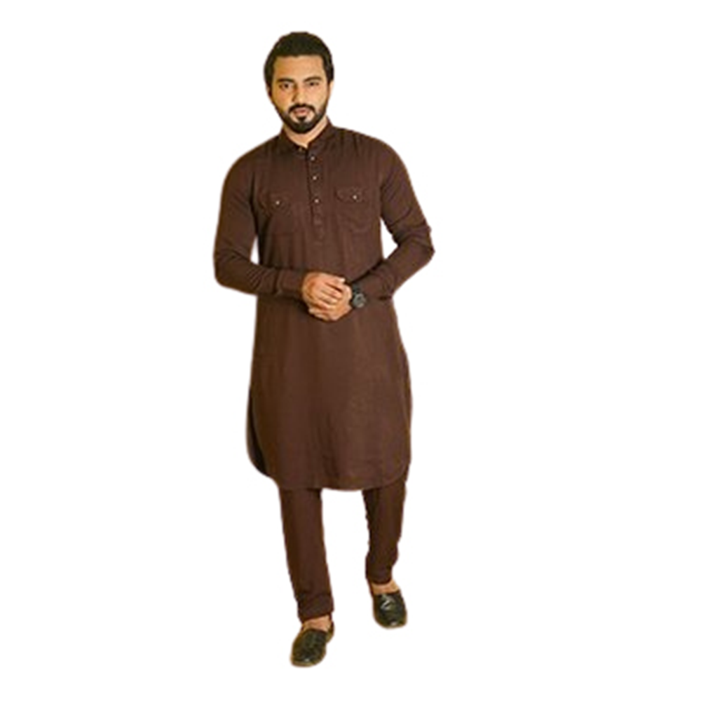 Soft Cotton Kabli Set for Men - Chocolate - KS-11