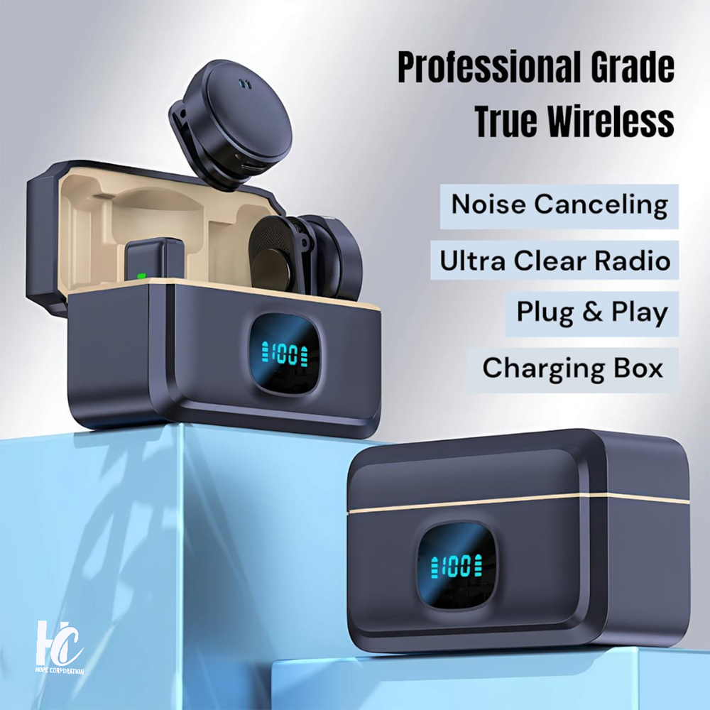 Wireless Lavalier Button Microphone - Magnetic Suction & Back Clip