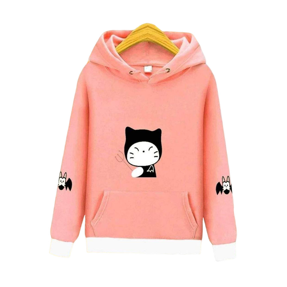 Cotton Hoodie Jacket For Women -Pink - HL-10