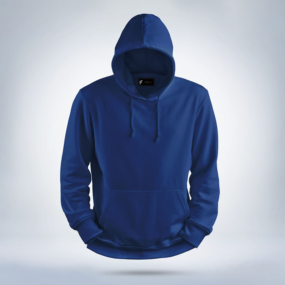 Fleece Cotton Solid Winter Hoodie For Men - Royal Blue