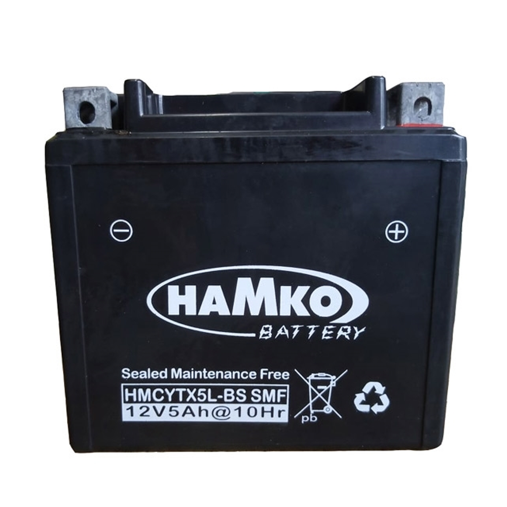 Hamko 12NYTX5L-BS SMF Bike Battery - 12V5AH