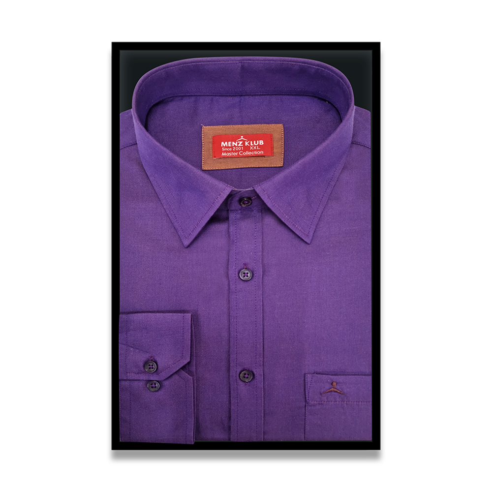 Menz Klub Cotton Shirt For Men - Deep Purple - 232