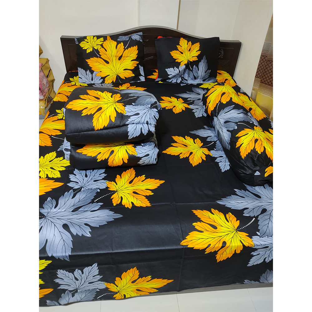 Twill Cotton King Size Five In One Comforter Set - Multicolor - CFS-108