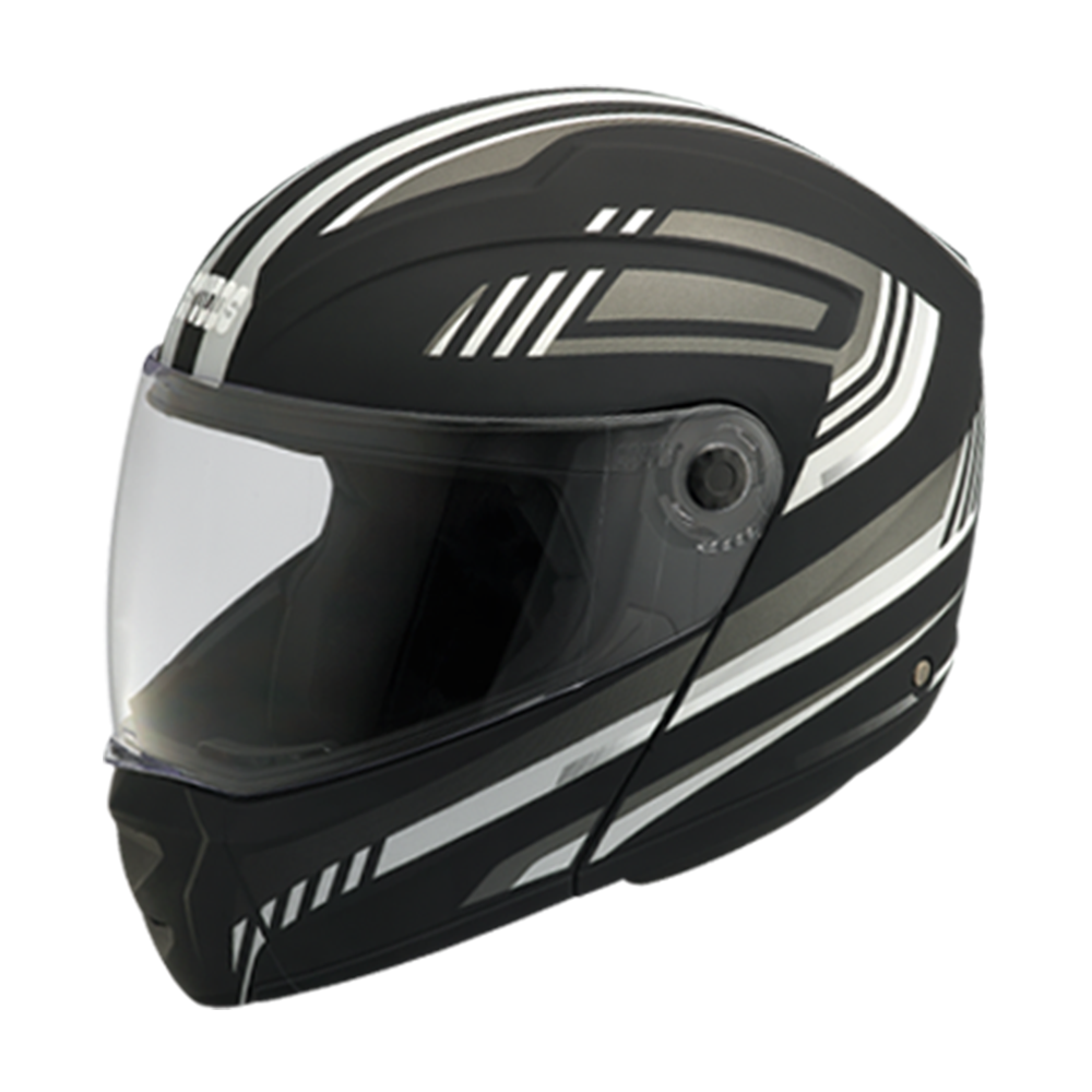 Studds Ninja Elite Super D1 Decor  Full Face Helmet - Black and Ash