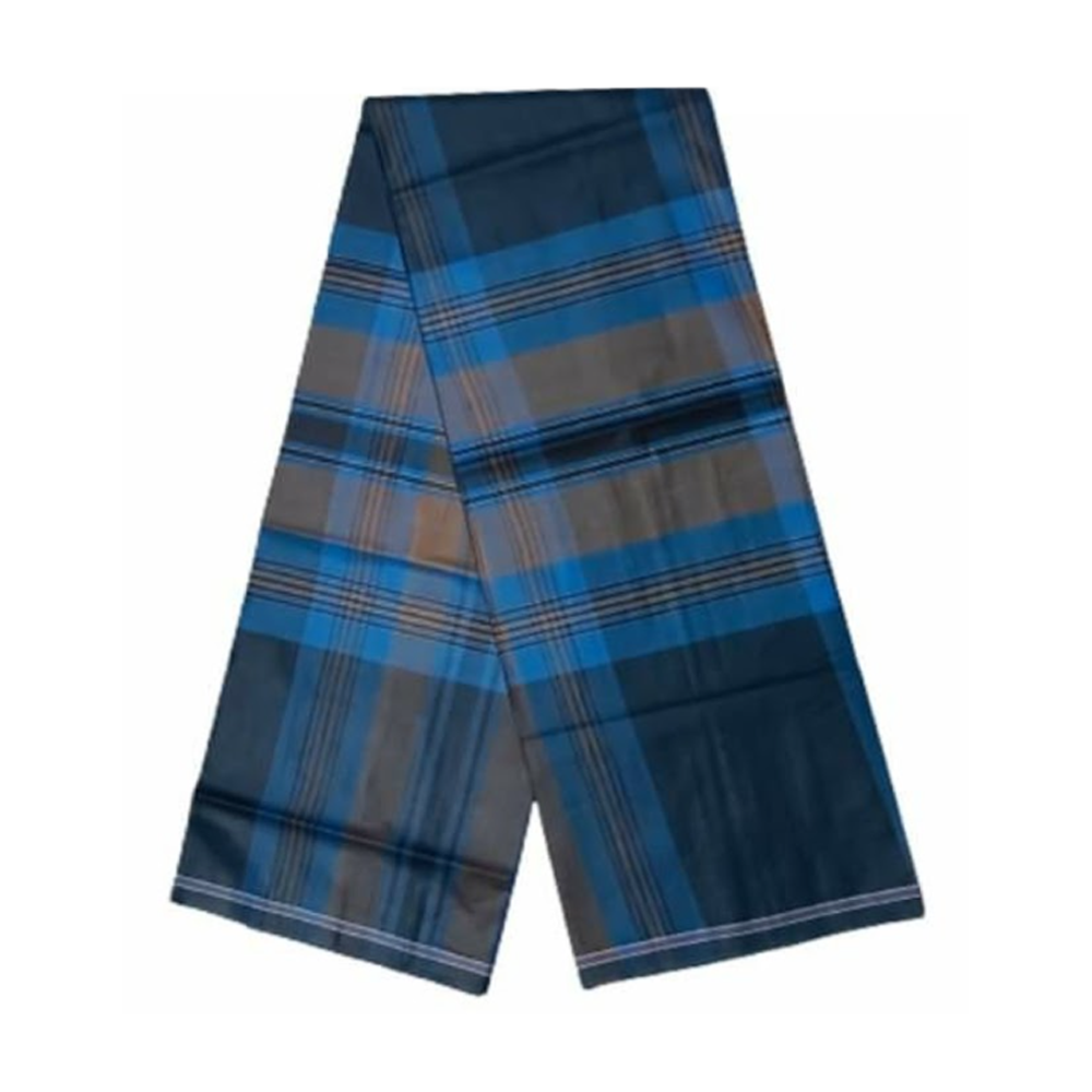Cotton Lungi for Men - Black and Blue - B05