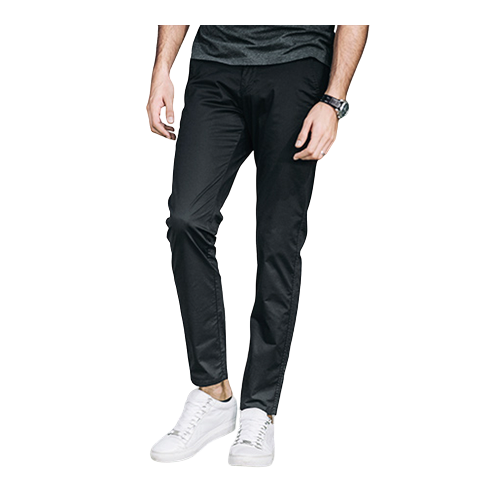 Cotton Chinos Gabardine Pant For Men - Deep Black - NZ-3172