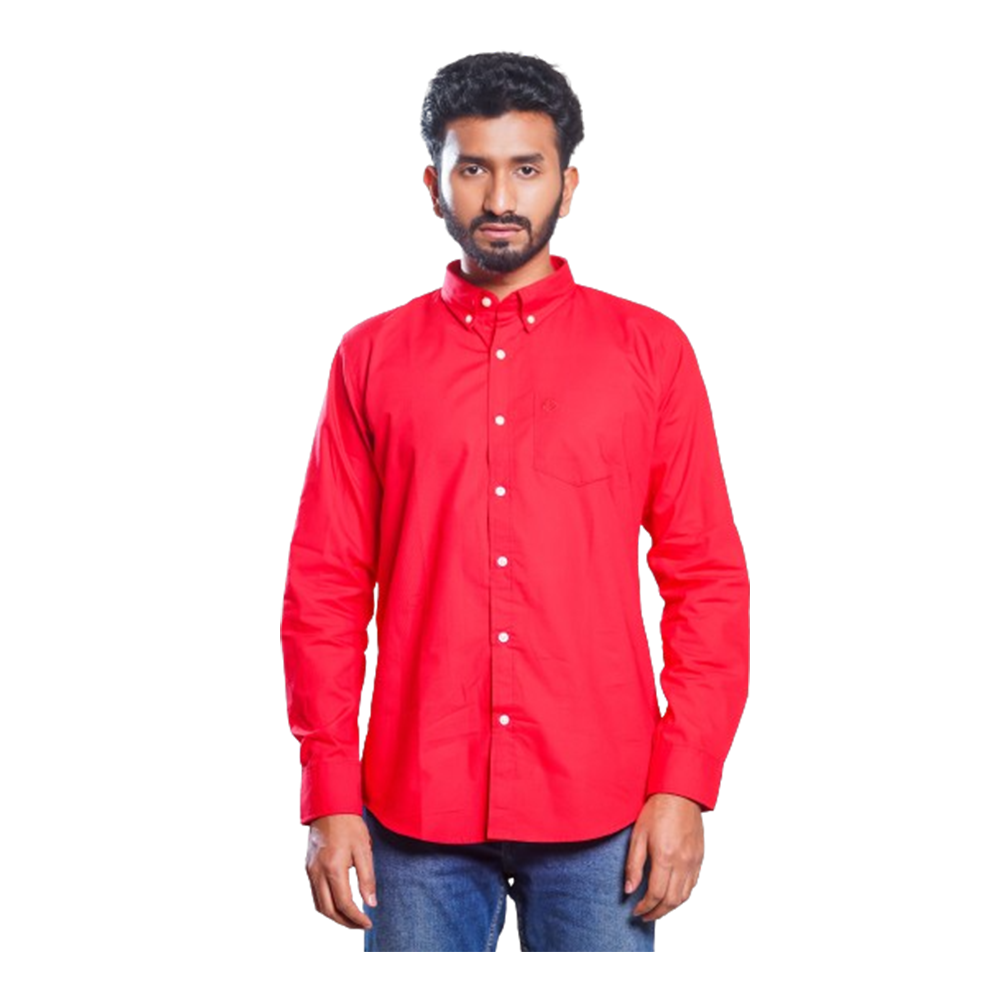 Cotton Full Sleeve Shirt For Men - Red - SP0098