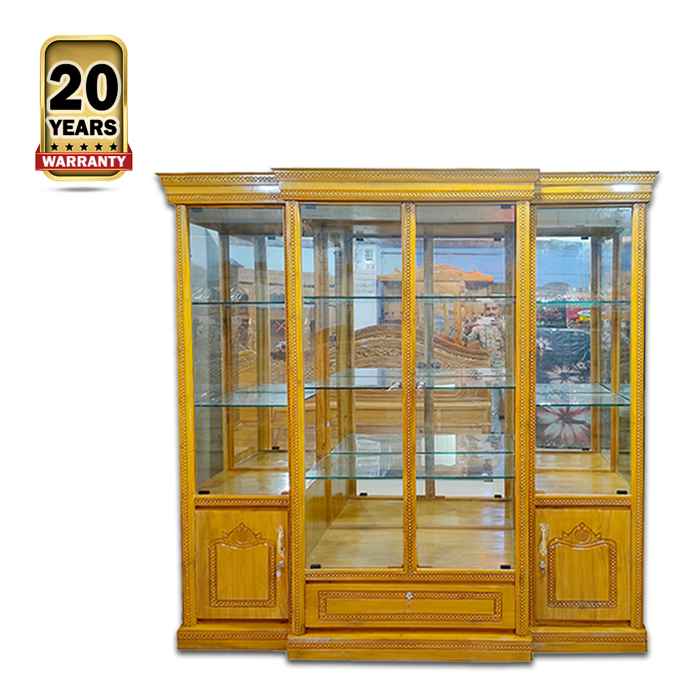 Akashi Wooden Glass Cabinet - 3 Part - 6/7 Feet - KB-001 