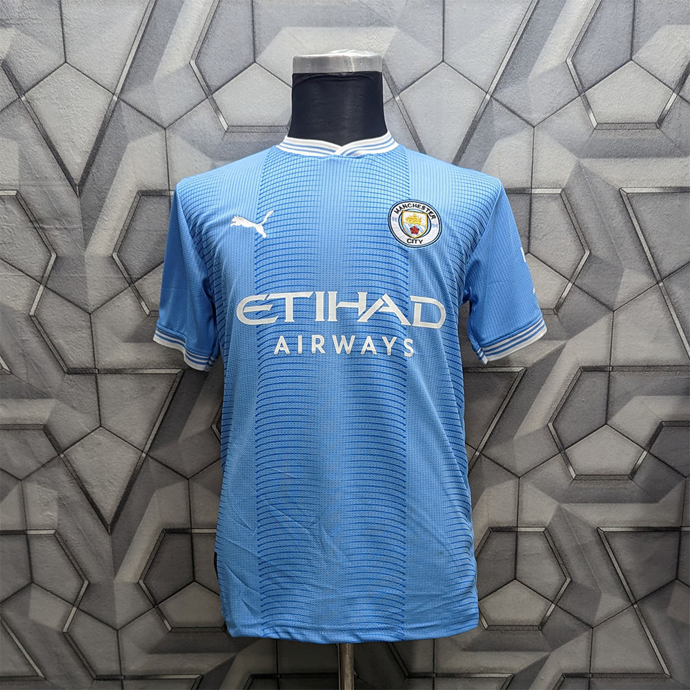 Manchester City Mesh Cotton Half Sleeve Home Jersey 22-23 Season - Sky Blue