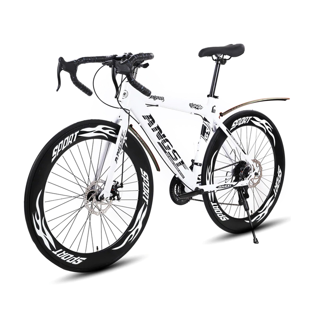 Angsii 26" Inch Spoke Rim Racing Bicycle - White