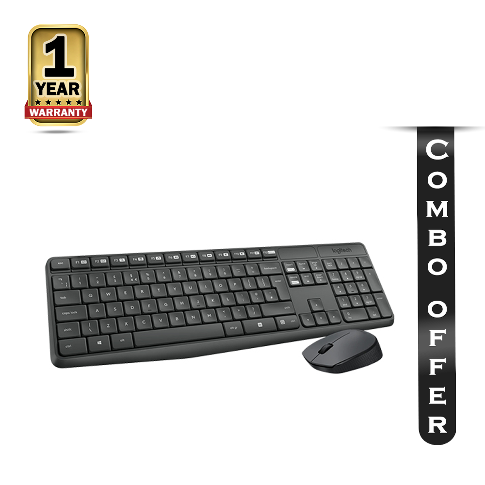 Combo Of 2 Logitech MK235 Wireless Keyboard and Mouse - Black