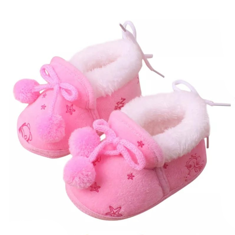 Cotton Newborn Baby Girl Winter Boots - Pink