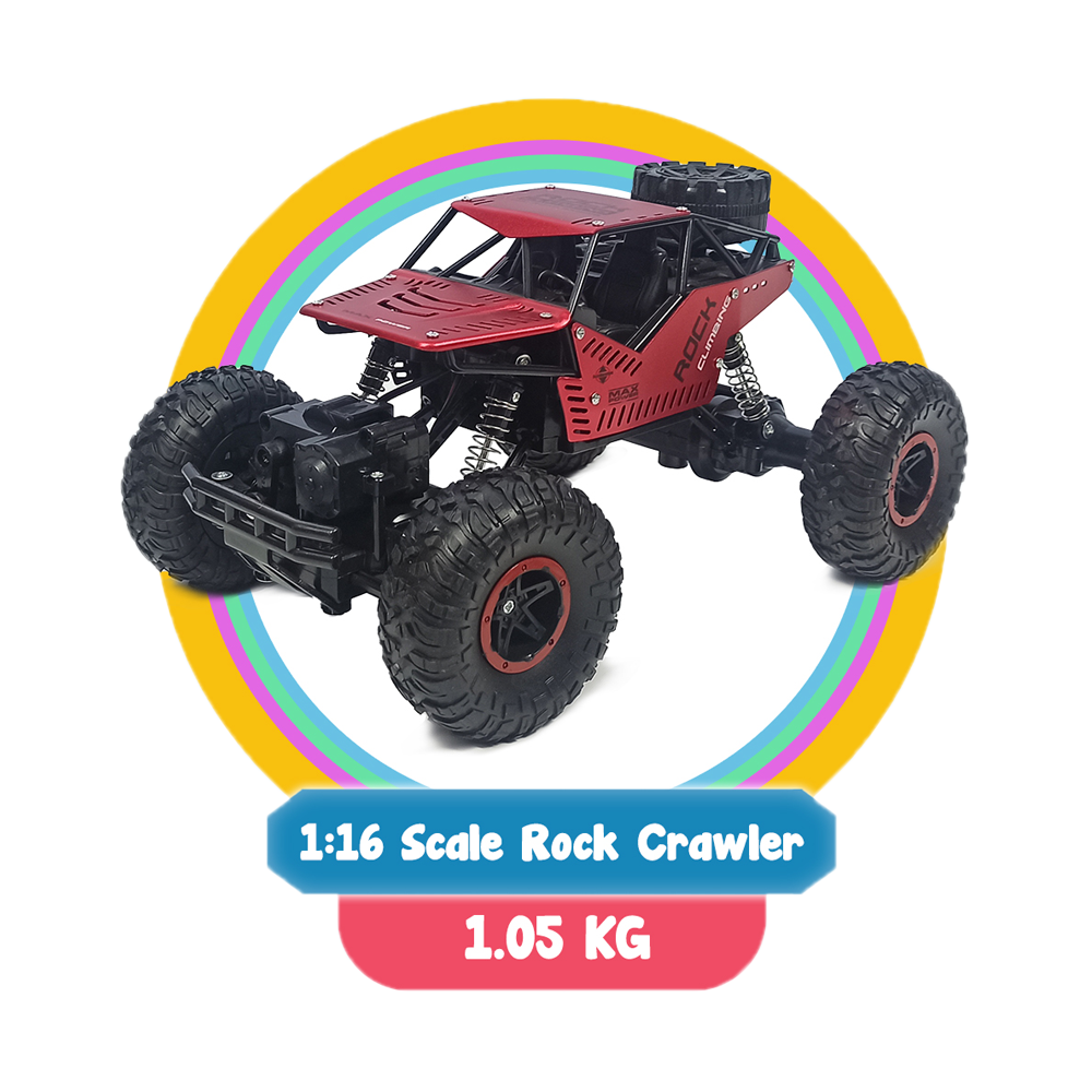 Rock Crawler Remote Control Car Monster Truck Toy - Black and Dark Red - 234228415