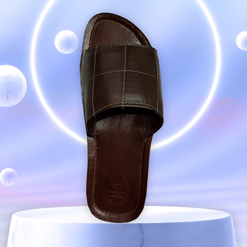 Leather Sandal For Men - Coffee - F3
