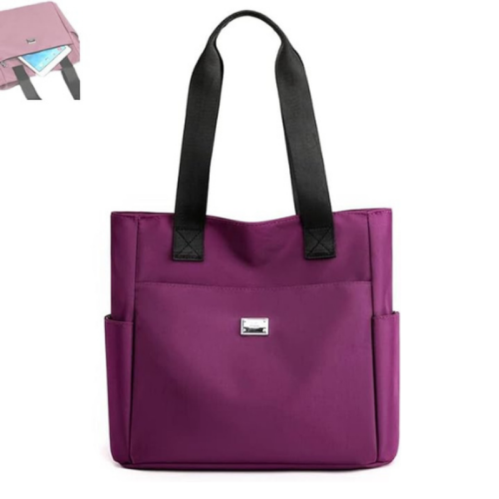 Nylon Shoulder Bag - Purple - 669