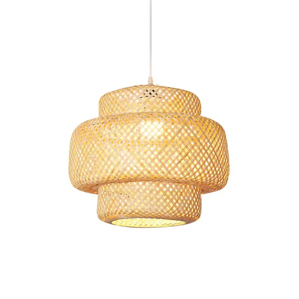 Bamboo Weave Hanging Ceiling Lamp Shaded - Brown