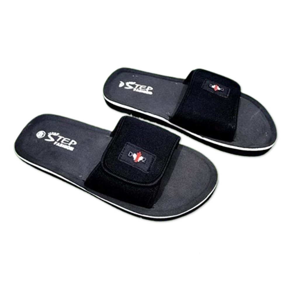 Denim Slides Slipper Sandal For Men - Black - EU