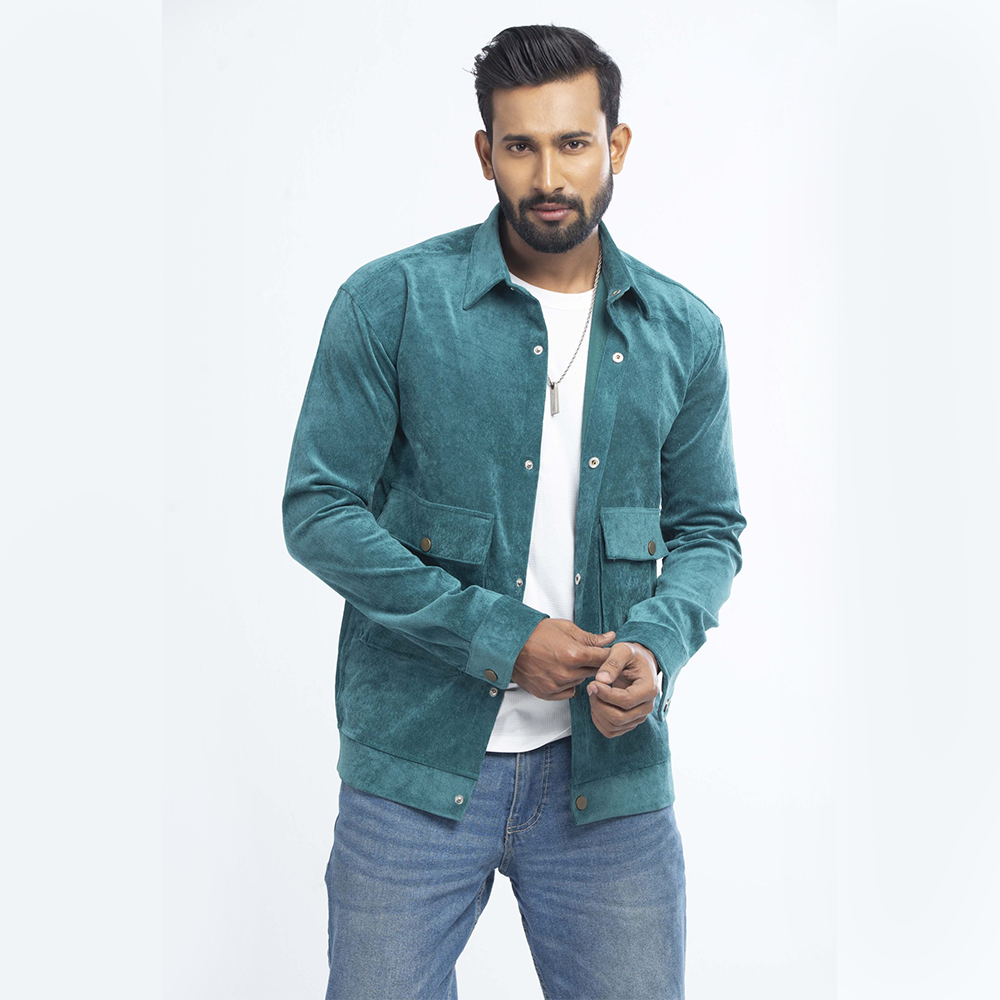 Cord Jacket for Men - Cyan - SP0005